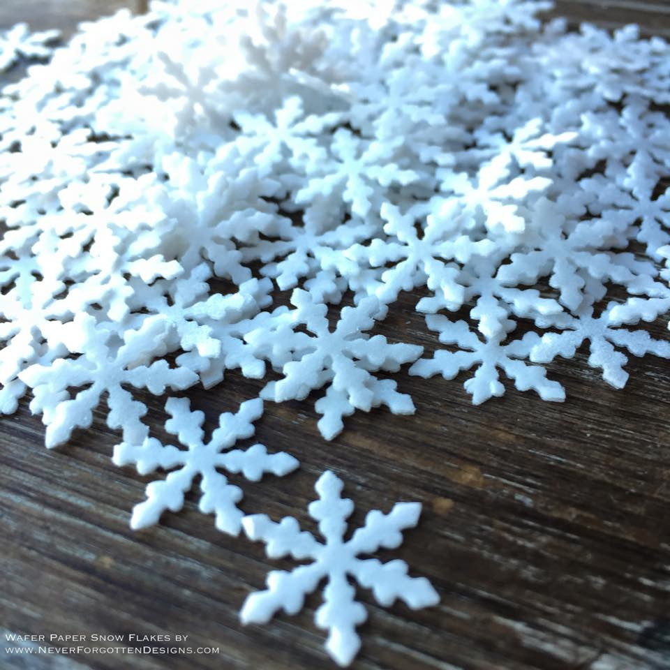 24 edible snowflakes wafer paper cookie decorating images