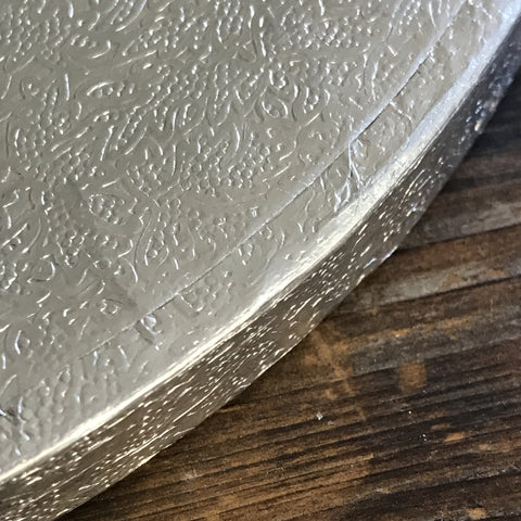 Round Silver Foil Wrapped Thick Cake Board