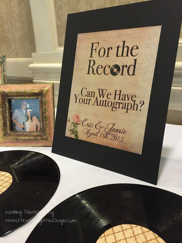 For the Record Wedding Signage - Never Forgotten Designs