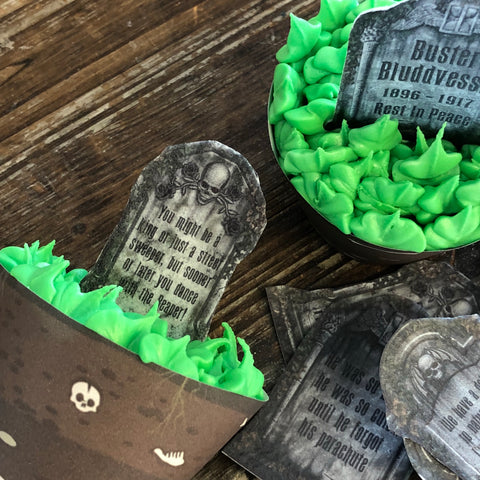 Edible Tomb Stone Cupcake Toppers